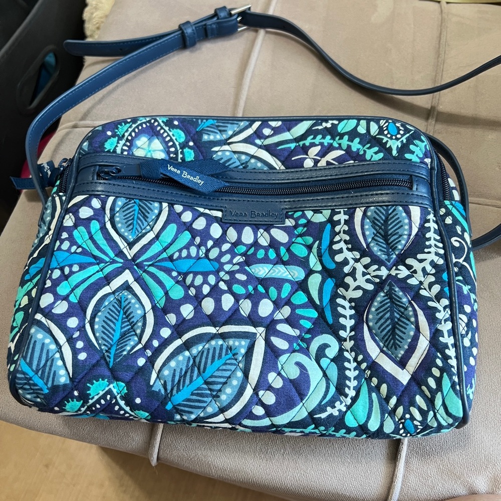 Vera Bradley Blue Crossbody Bag with Intricate Pattern